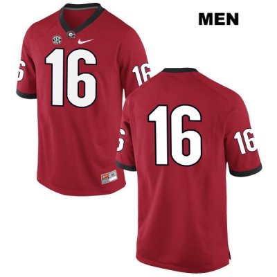 Men's Georgia Bulldogs NCAA #16 Demetris Robertson Nike Stitched Red Authentic No Name College Football Jersey FSZ5054AJ